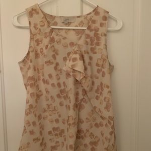 Loft neutral tone sleeveless blouse